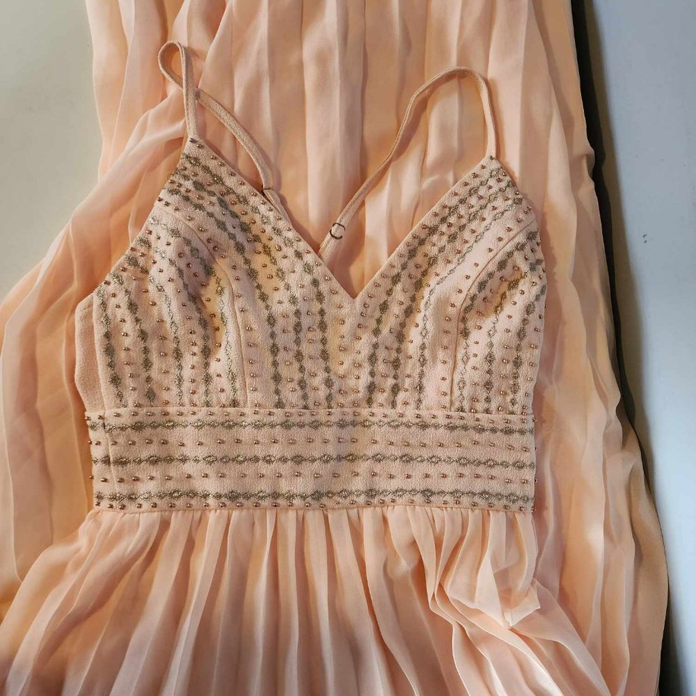 NWT Lulus Peach Spaghetti Strap Long Gown - Picture 3 of 9